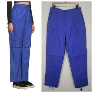 Rag & Bone Sands Cotton Twill Cargo Pants High Waist Bright Blue Size 8 NWT